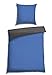 Produktbild Schiesser Wendebettwäsche Doubleface Blau-Anthrazit, 100% Baumwolle, Größe:135 x 200 cm + 80 x 80 cm