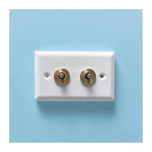 Interrupteur céramique noir va-et-vient commande simple double pour maison carrée - 2