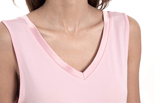 Image of GYS Cooling Bamboo Viscose Nightgowns for Women, Lightweight Sleeveless V Neck Sleep Shirt for Hot Sleepers, Soft Night dress