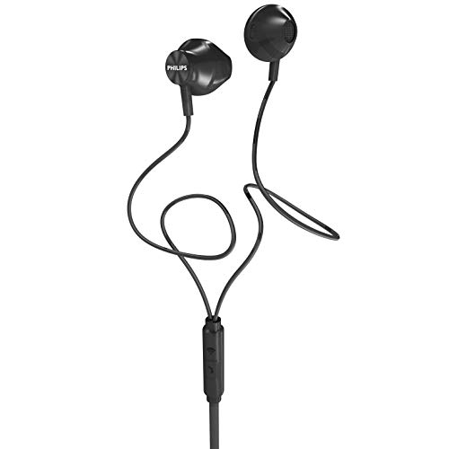 Image of PHILIPS Wired Earbuds with Microphone - Ergonomic Comfort-Fit in Ear Headphones with Mic for Cell Phones, Earphones with Microphone with Bass Clear Sound - Black
