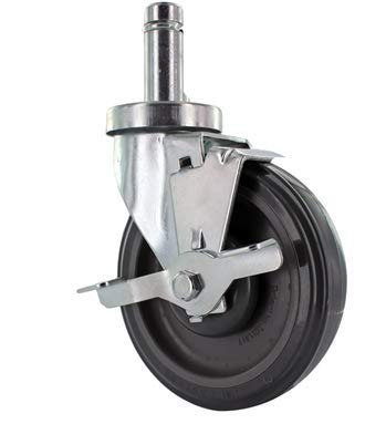 CasterHQ- Universal Steel Wire Post Shelving Caster | 5 Polyurethane Wheel | Grip Ring STEM