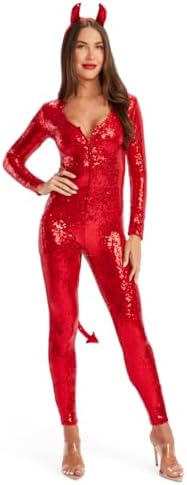 Tipsy Elves Classic Devil Halloween Costume for Women Long Sleeve...
