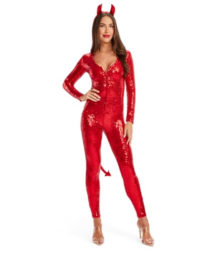 Tipsy Elves Red Sequin Devil Costume Size Medium