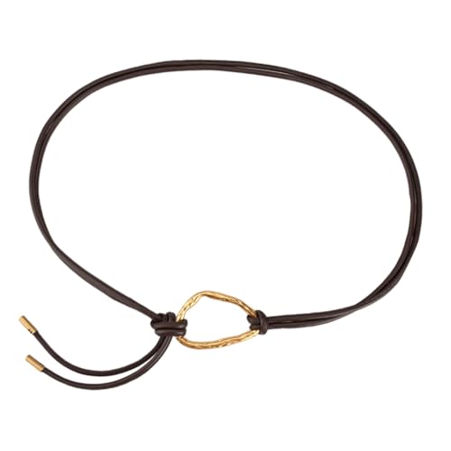 Elegant Belt for Retro Dress Lover Traditional Simple Golden Buckle Waist Cincher Graceful Tie Waist Belt Corset