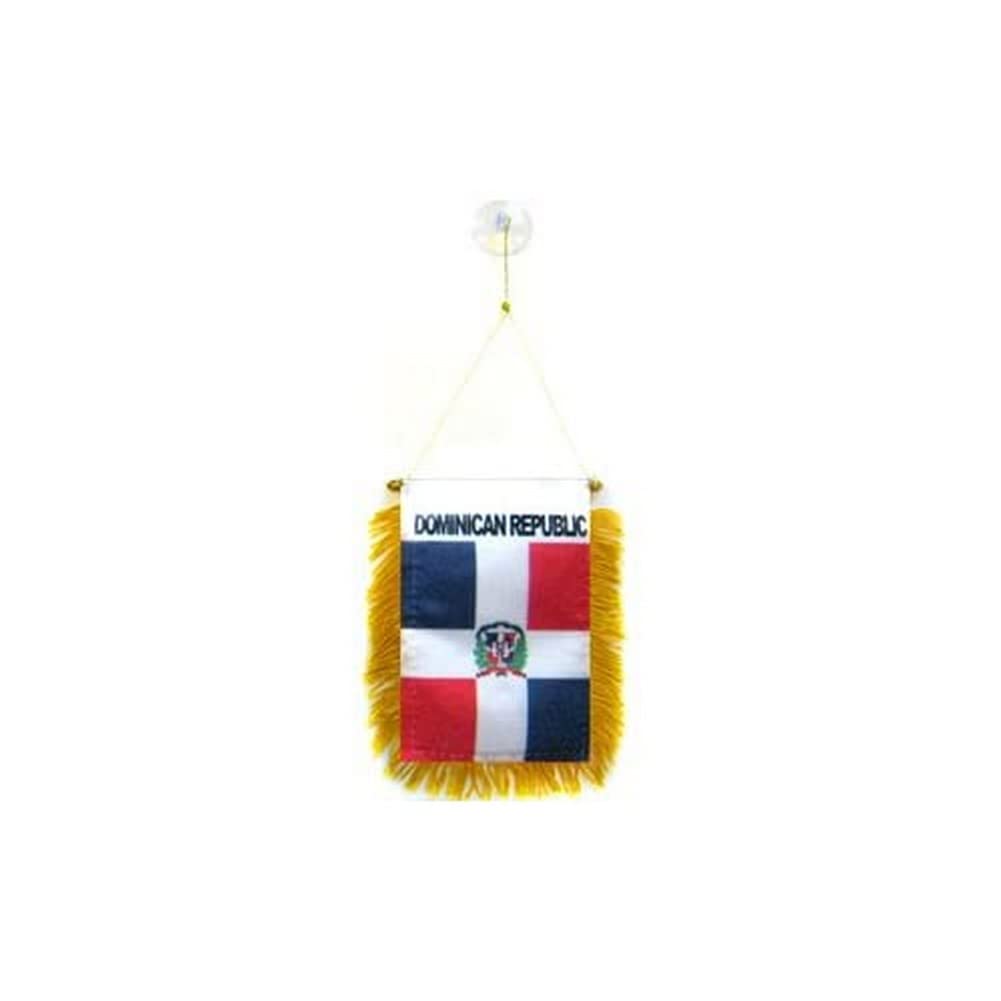 AZ FLAG Dominican Republic Car Flag 4x6 in 100D Polyester Suction Cup