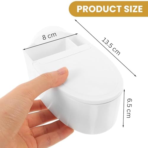 Image of NYRWANA White Cigarette Ashtray Multi-Function Ash Tray, Toilet Shaped Ashtray with Lid (Toilet Ashtray)