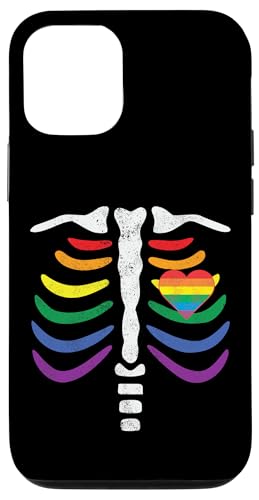 LGBT Pride Rib Cage Rainbow Skeleton Xray LGBTQ �X�}�z�P�[�X iPhone 12/12 Pro �p