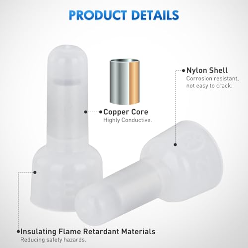 Image of Nilight 300PCS CE2 Closed End Crimp Terminal 16-14 Gauge Nylon Insulated Closed End Wire Cap Wire Connectors Crimp Cap Terminals Connectors for Automotive Car Truck Boats Marine Electrical Wiring