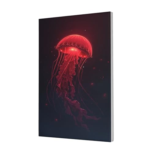 Cuadro de lienzo de medusas rojas estéticas para decoración de pared en el hogar