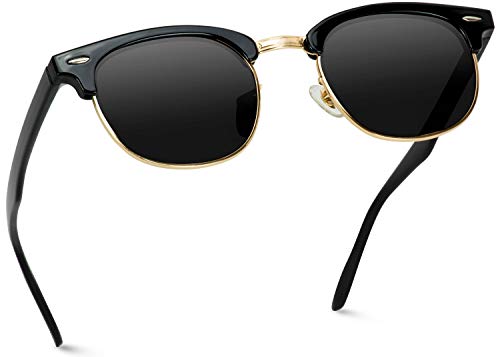 WearMe Pro - Polarized Classic Half Frame Semi Rimless Retro Sunglasses Women Men