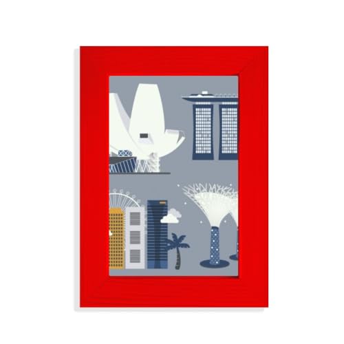 Cadre photo rouge à pois Singapour design original rétro