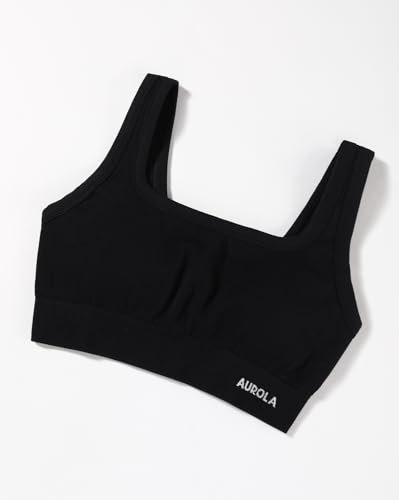 AUROLA Power Sports Bras for Women - Push Up Workout Bra Square Neck Yoga Bra Padded Low Impact Gym Bra Crop Top2