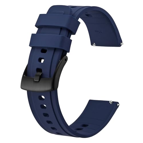 Correa de reloj de silicona 18mm 20mm 22mm 24mm BISONSTRAP de caucho flexible