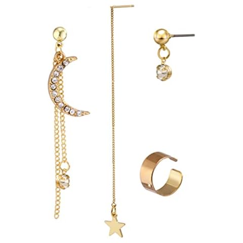 YDSLZQ Voguish Temperament Earrings Sets Inlaid Crystal Ear Studs Long High-end Earring Cover