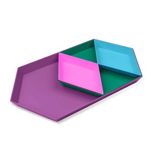 Urban Oasis' Tapas Tablett 4-tlg, Servierschälchen in verschiedenen Größen für Snacks und Fingerfood, Lila, Grün, Blau, Rosa