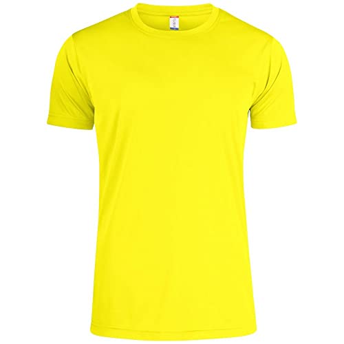 Clique Mens Active T-Shirt | Moisture Wicking, Quick Dry, UV Protection | Visibility Yellow, XS