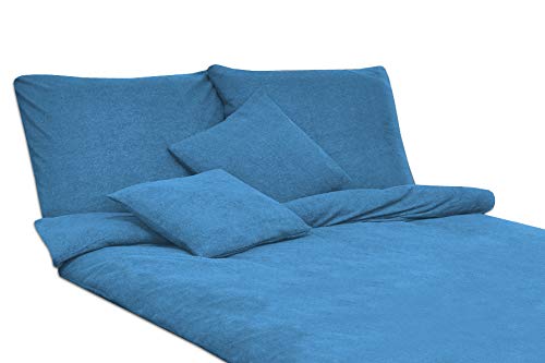 MODHAUS Juego de Ropa de Cama de Modhauus, de Rizo, Monocromo, Varios tamaños, Azul, 155x200+2x80x80