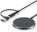 JSAUX Chargeur sans fil magnétique compatible avec MagSafe Chargeur/iPhone 16/16 Pro/16 Plus/16 Pro Max/iPhone 15 Pro Max Plus / iPhone 14 13 12 Series, Support de charge sans fil Mag, chargeur Mag (Noir)
