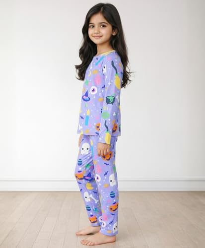 Image of Anthrilo Pure Cotton Printed Pyjama Set for Girls | Sleepwear | Night Suit, Night Wear | Long Sleeves T-Shirt & Pyjama | Regular Wear | 0-14 Years