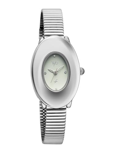 Image of Fastrack Vyb Runway with Quartz Analog Light Green Dial Steel Stainless Steel Strap Watch for Girls - FV60121SM01W