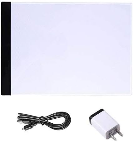 Yosoo Caja de luz LED de trazado A4, almohadilla de luz portátil delgada para artista, plantilla de arte, tablero de dibujo, caja de luz,