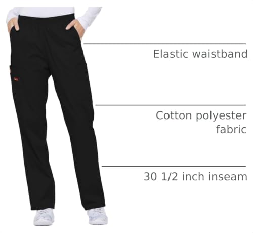 Image of Dickies EDS Signature Scrubs for Women, Elastic Waist Pull-On Cargo Pants for Women in Soft Brushed Poplin - 86106