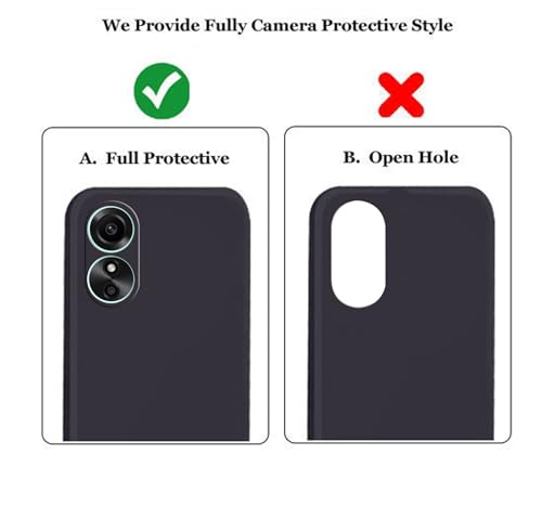 Image of A rtistque Liquid Silicone Back Cover Case for Oppo A17 / Oppo A17k Shockproof TPU Soft Flexible with Camera Protection - Black