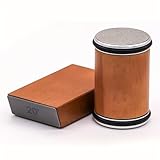 Afilador de Cuchillos Magnético Profesional con Doble Disco de Pulido Diamante #400 y #1000, Soporte de Ángulo Magnético 15° y 20°, Cuerpo de Madera, Ruedas de Silicona, para Cocina y Restaurante