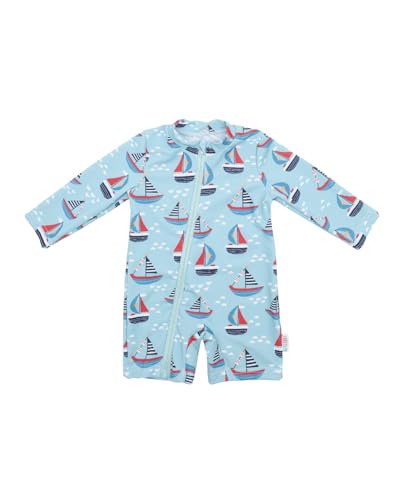 Image of ALVA Baby Boy's One Piece Swimsuit,UPF50+Sun Protection Rash Guard Swimwear