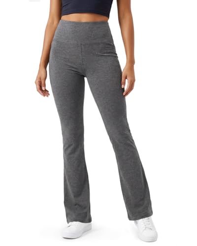 Zylioo Leggings da donna, in cotone, extra lunghi, con vita alta, per palestra, uso quotidiano, lavoro, grigio scuro, XL Tall