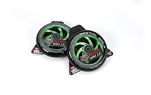 Kit 2 TWISTER-110 Rueda Bestial Wolf 110 mm para patinetes Pro Scooters Ideal para Parck y Freestyle (Verde) Cover