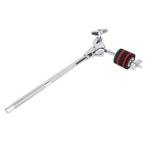 Extensión de brazo para platillo de batería, brazo extensible de acero al carbono ajustable con abrazadera y mecanismo de inclinación para configuración de percusión miniatura 4