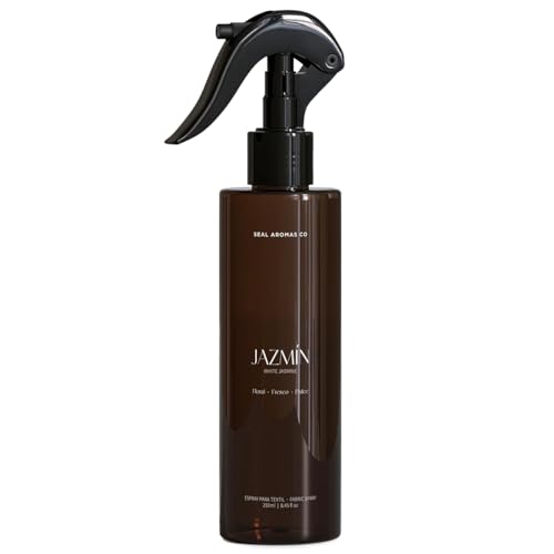 SEAL AROMAS - Spray Para Téxtil Bruma JAZMÍN 250ml Duradera Fragancia en Cortinas, Ropa de Cama, Otros Tejidos del Hogar