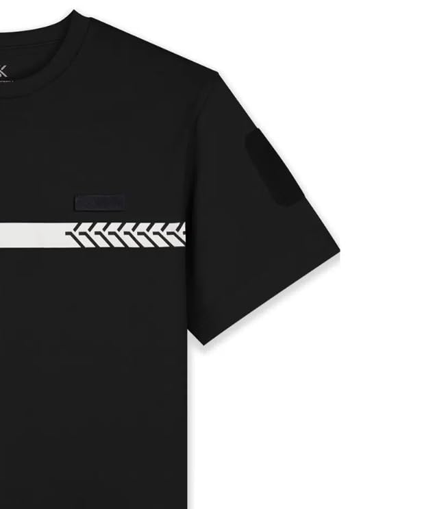 Tee Shirt 210g Inscriptions et Bande Sécurité Privée Noir - Safetek by GK