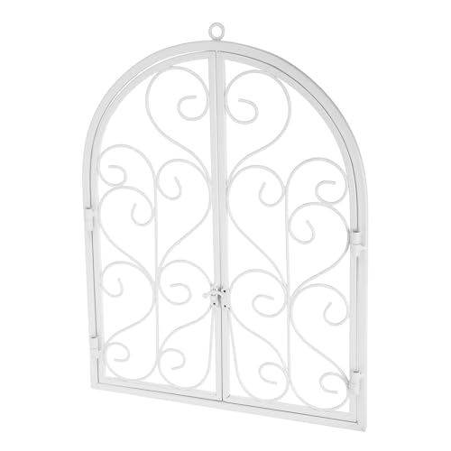 Fausse fenêtre murale métal blanc pour illuminer un mur sombre de chambre ou de jardin