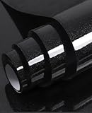 Fiula 40 x 300 cm, carta da parati autoadesiva in PVC, colore nero, in vinile, autoadesiva, per camere da letto, soggiorni, mobili da cucina