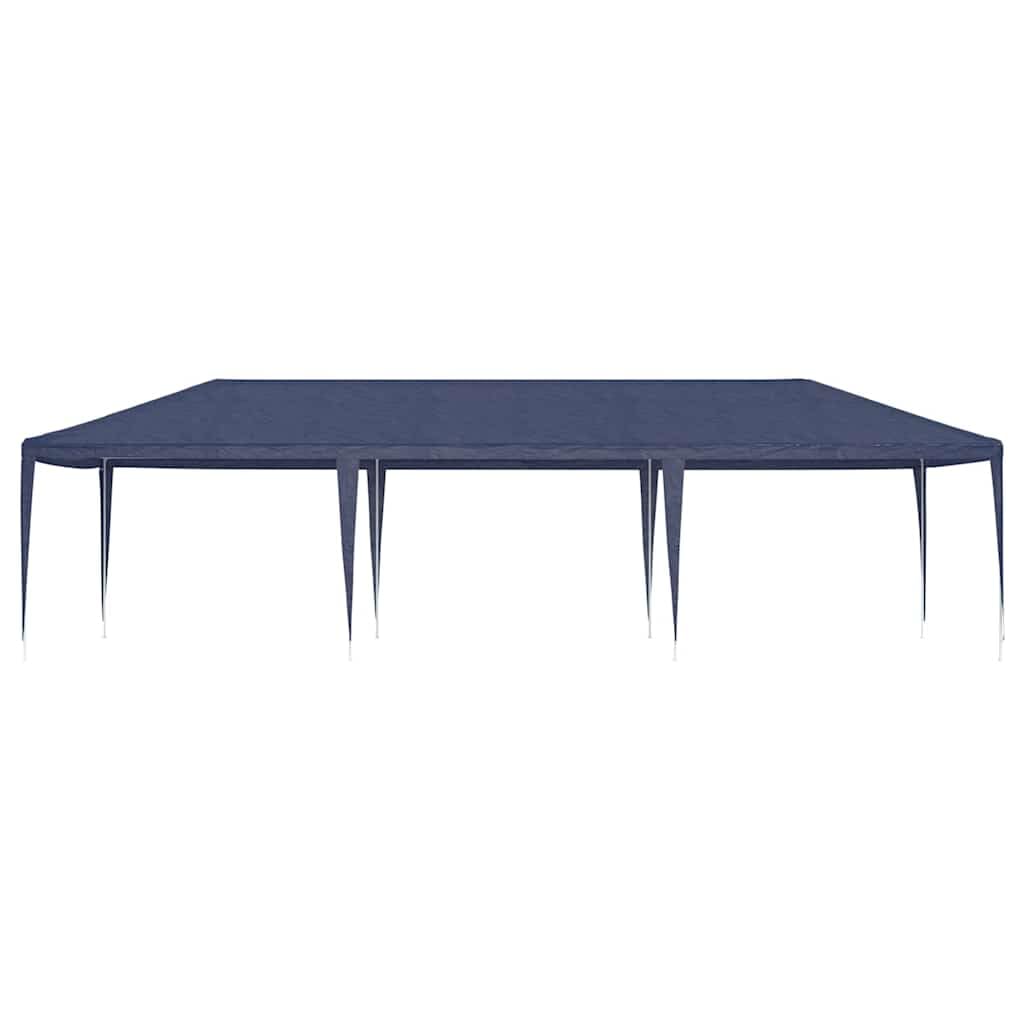 Gazebo per feste, blu, 4 x 9 m, tenda da giardino con polietilene