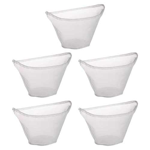 NYGGTYK Bolsa De Filtro De 5 Piezas, Tela De Filtro De Cordón Blanco, Bolsa De Filtro De Agua De Agua Multifuncional, Bolsa De Leche De Nuez Reutilizable, Bolsa De Filtro De Yogurt De Cocina.