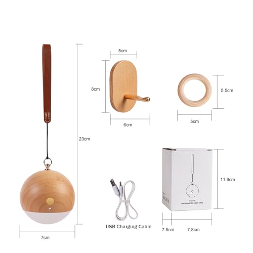 Aplique de pared de diseño redondo en madera ligera natural 6
