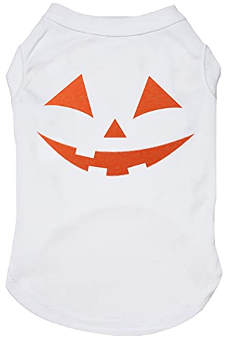 Petitebella Pumpkin Face Puppy Dog Shirt (White, XXX-Large)