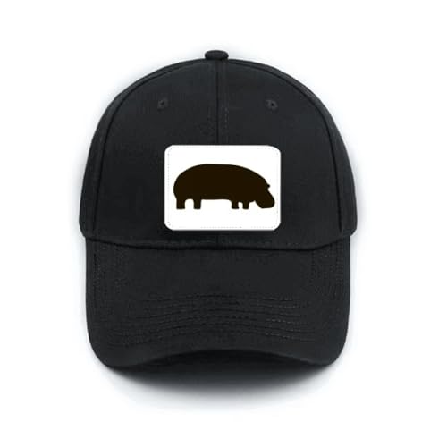 Casquette de baseball noire hippopotame pour vos sorties en ville