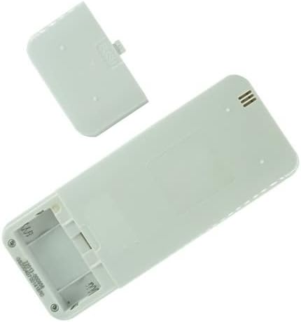 Back of the remote control with the battery cover partially open, showing the mechanism.