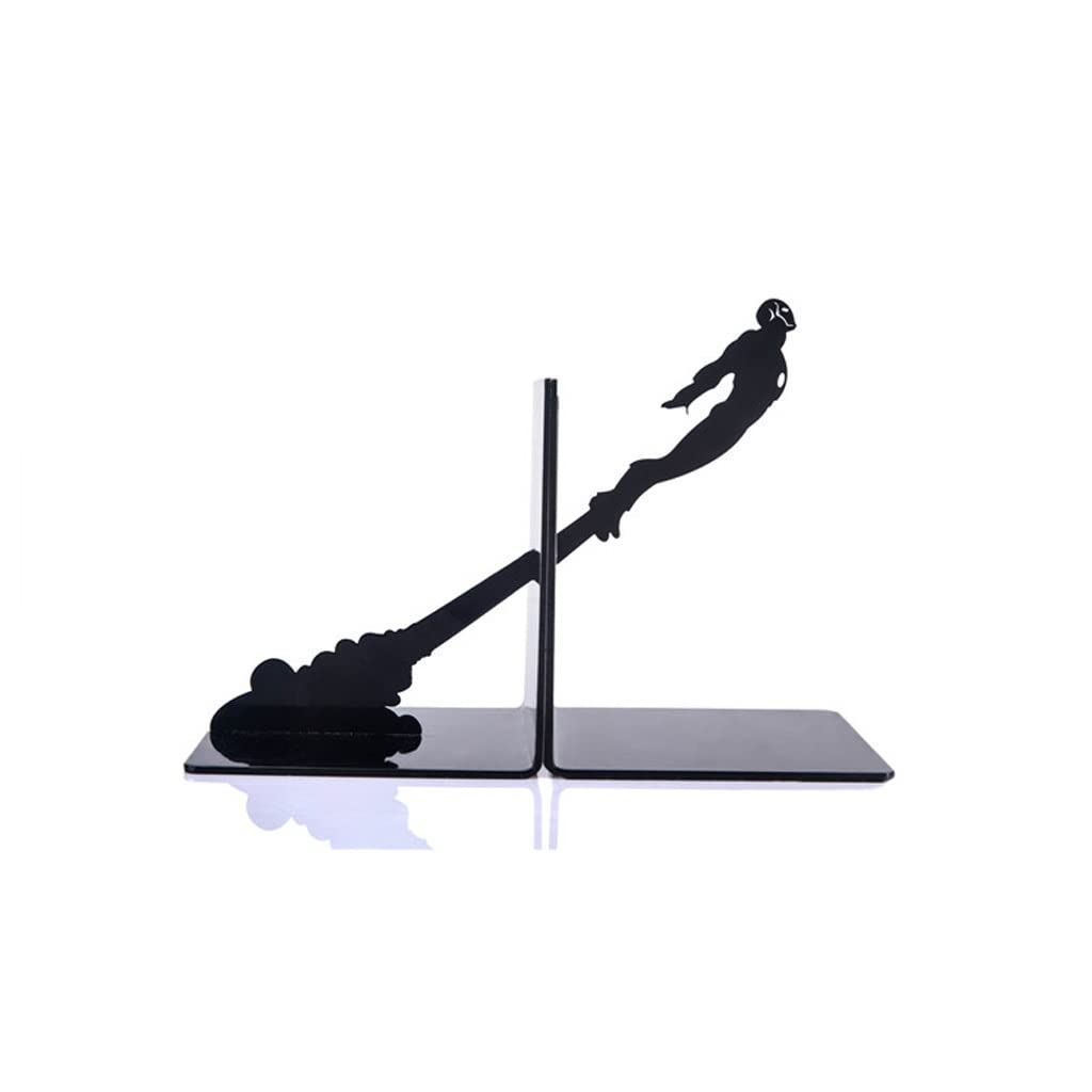 Library Buchstützen Robuste Buchstützen aus Metall, schwarz, L-förmig, einfache Büro-Buchklammer, Bücherregal, Schreibtisch-Buchstützen-Stopper Dekorationsbuchstopper