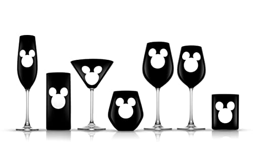 Joyjolt Disney Luxury Mickey Mouse Champagne Flutes Glass, European Crystal Wine Glasses Set Of 2, 9Oz Champagne Glasses. Xmas Disney Stuff, Gifts And Cups. Black Wine Glass, Disney Wine Glass #TOP3