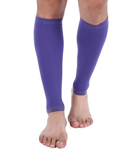 Image of Premium Calf Compression Sleeve 1 Pair 20-30mmHg Strong Calf Support Fashionable COLORS Graduated Pressure for Sports Running Muscle Recovery Shin Splints Varicose Veins Doc Miller (Violet, Small) | Graduated Support for Running, Shin Splints, Calf Strain, Knee High, Small to 6XL Plus Size