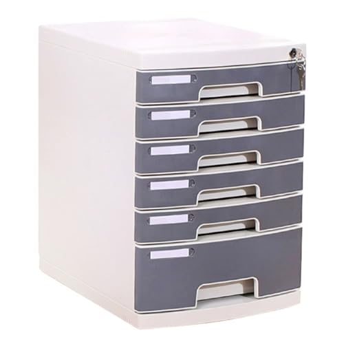 6-lagiger abschließbarer Aktenschrank, Schreibtisch-Dokument mit Schubladen, Büro-Aufbewahrungsbox für Akten, Schreibwaren und Schulbedarf, Home Office, Schreibtischlösung
