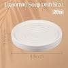 Thenshop 2 piezas de 4.8 pulgadas jabonera redonda de piedra de diatomeas, bandeja circular de secado rápido para jabón en barra, absorbente de agua para baño, para mano y esponja, color blanco beige 4