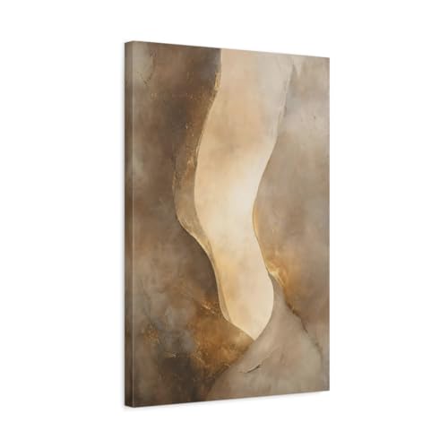 Tableau abstrait marron et or pour habiller un mur vide de salon