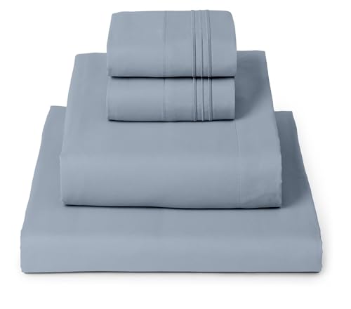 Image of Mellanni Full Sheets Set - 4 PC Iconic Collection Bedding | Hotel Luxury, Extra Soft, Cooling Bed Sheets - Wrinkle, Fade, Stain Resistant (Full, Blue Hydrangea)