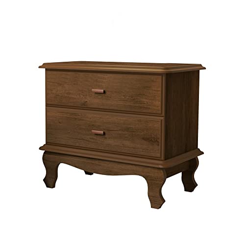 Mesa de cabeceira JB 1111 Quarto Bombe Luxo 2 Gavetas